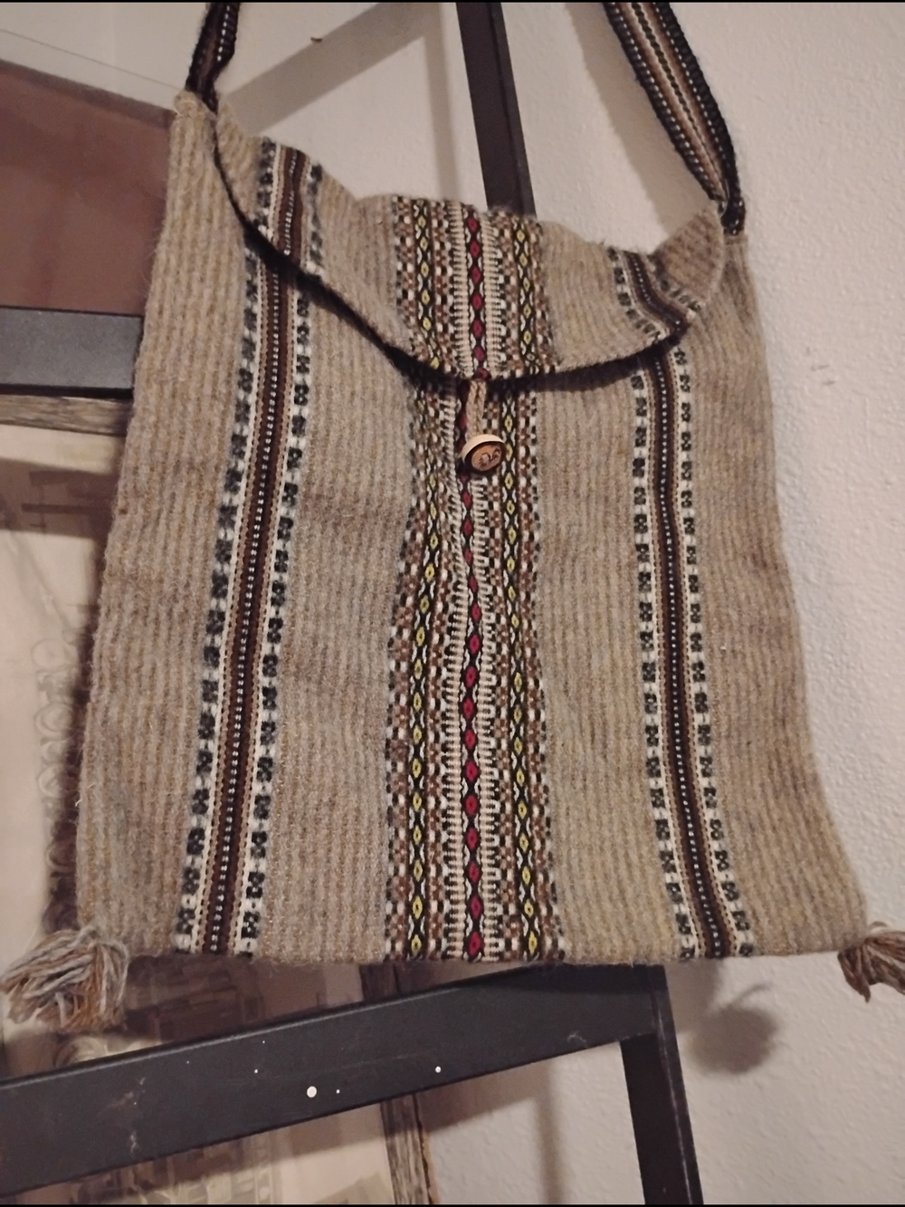 Boho Woven Handcrafted Andean Alpaca Wool Shoulder Bag